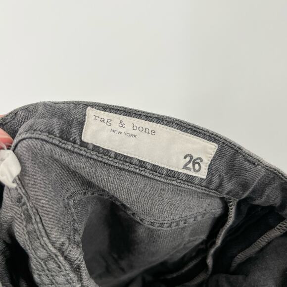 Rag & Bone Maya High-Rise Denim Shorts in Shadow Side Zippers - Picture 5 of 7